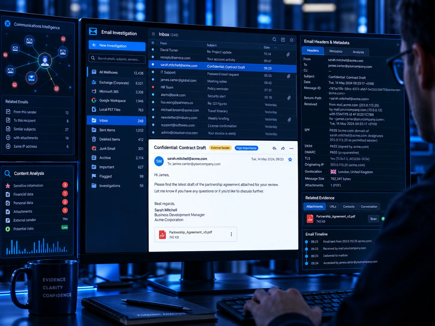 Email investigation workstation