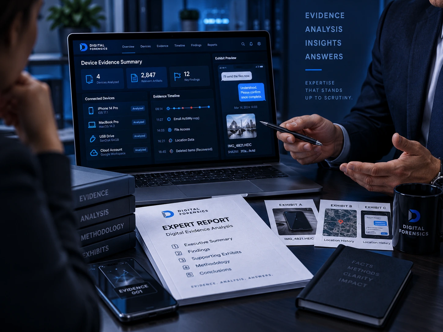 Expert consultation around digital evidence and reporting