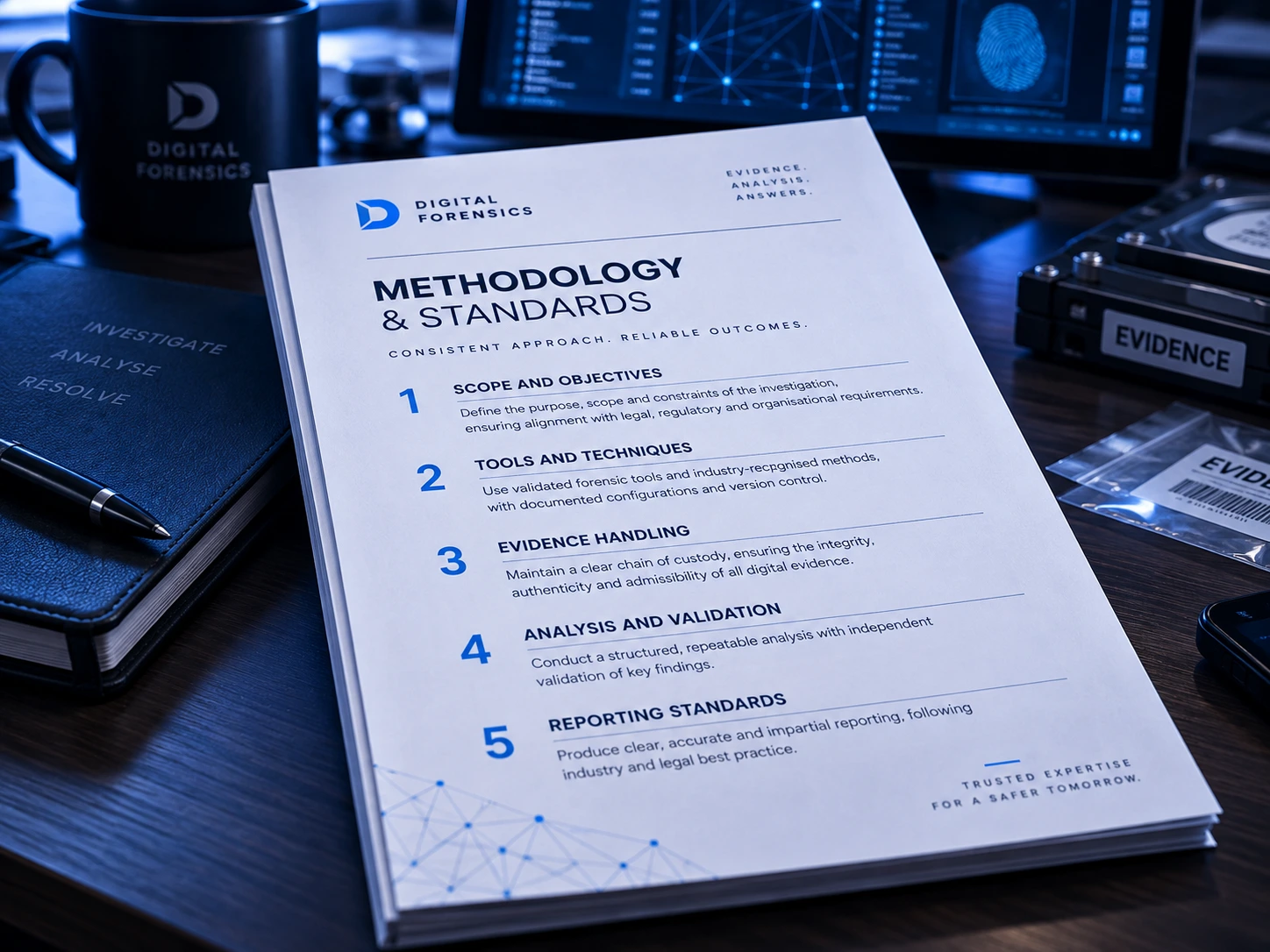 Digital forensics methodology and standards report