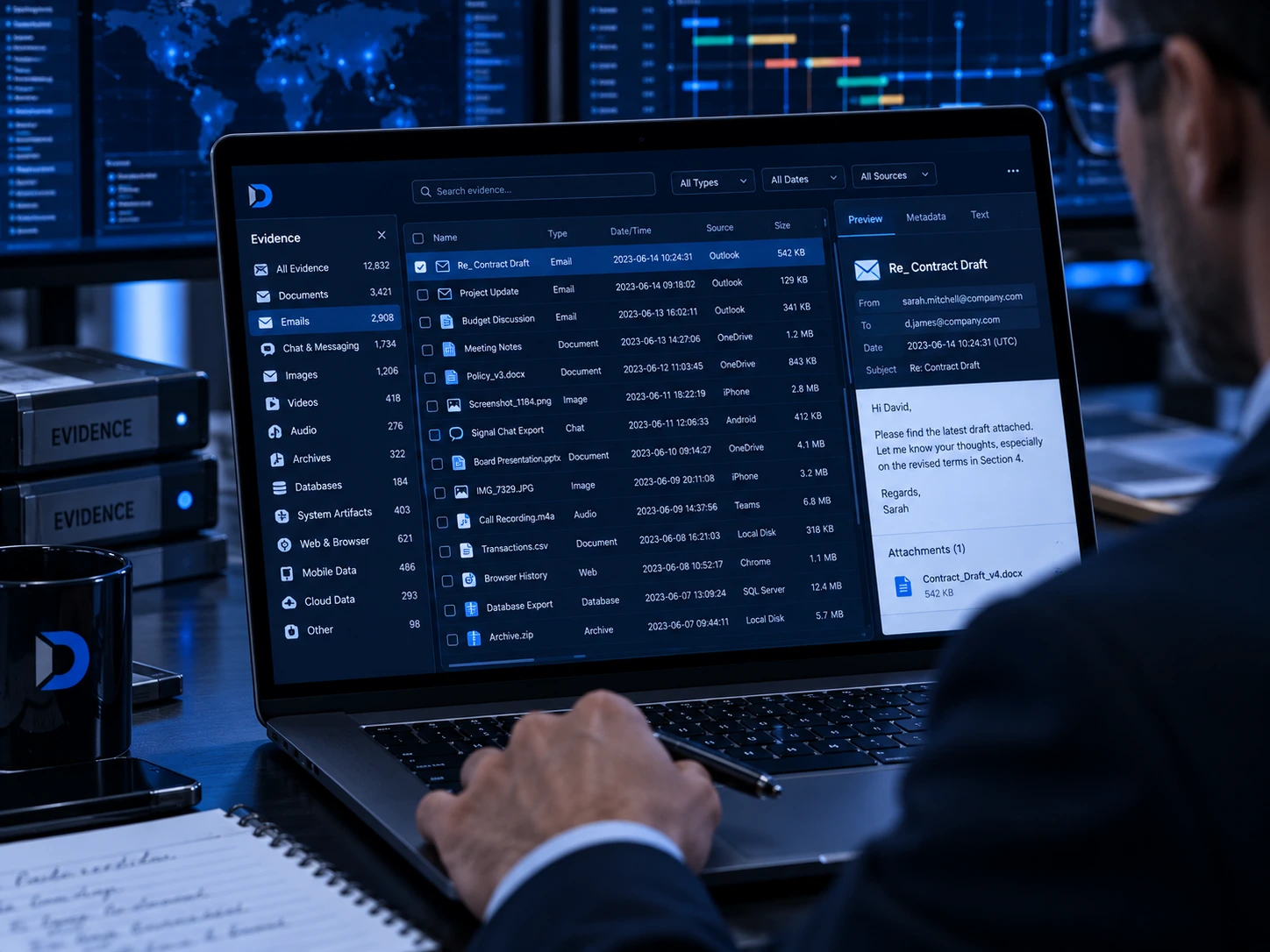 Digital evidence review workspace